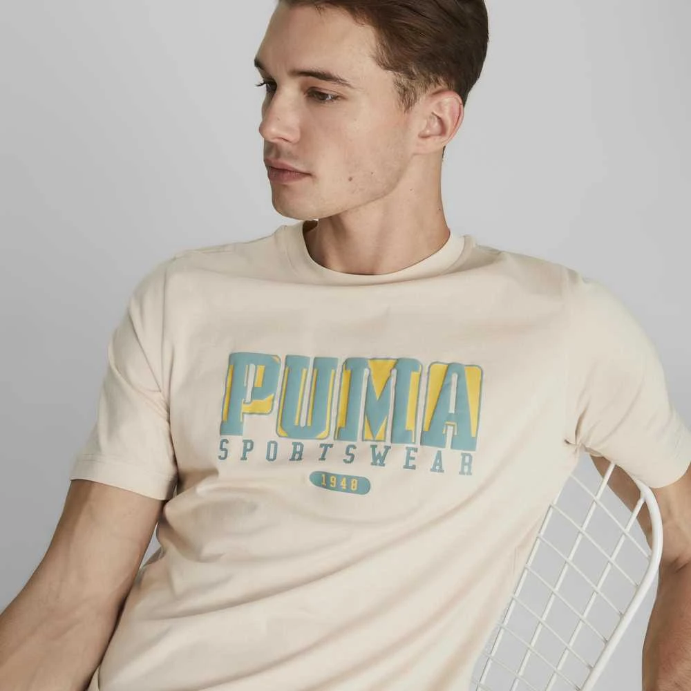 Puma Marškinėliai Vyrams Graphics Retro Tee Granola Kreminis 674486 88