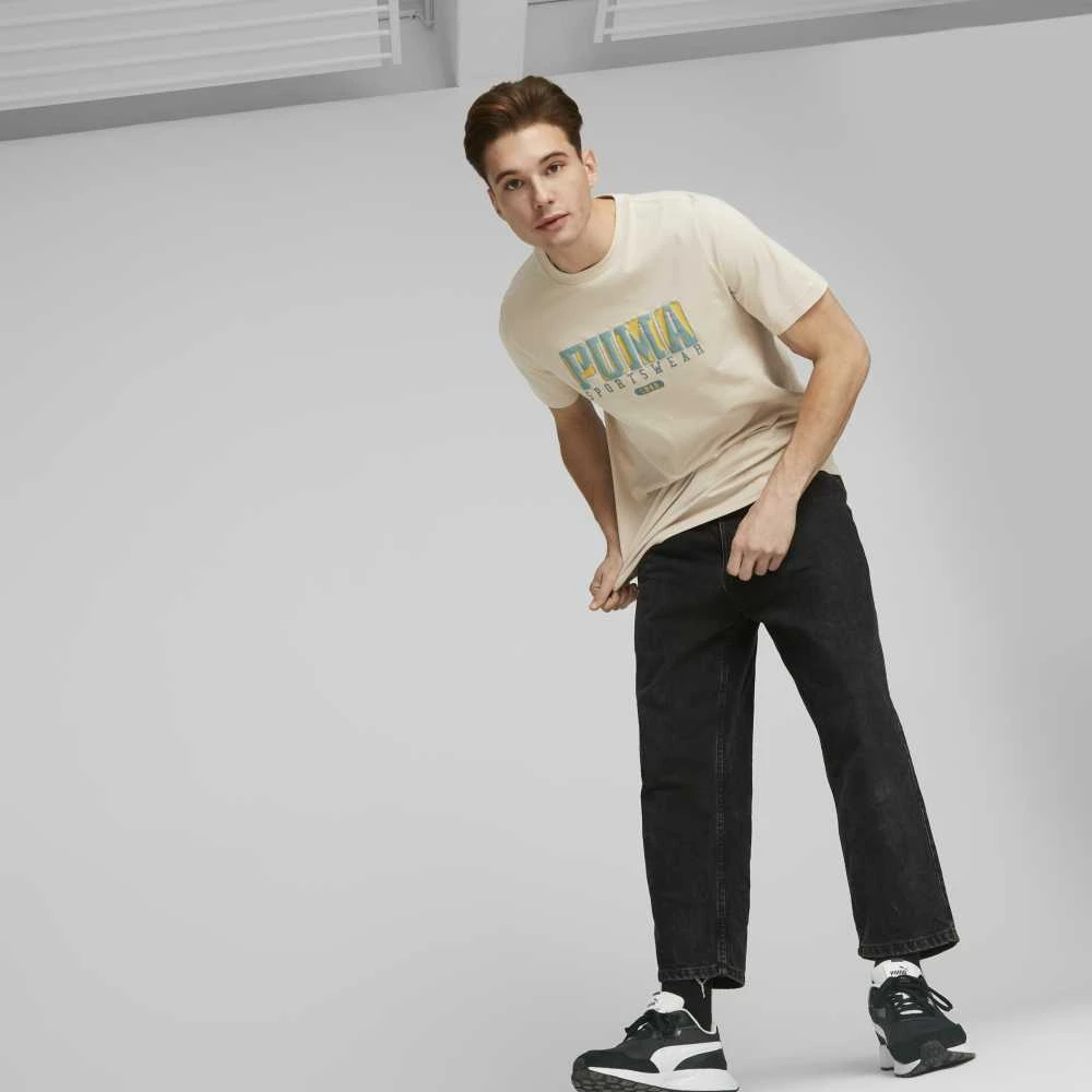 Puma Marškinėliai Vyrams Graphics Retro Tee Granola Kreminis 674486 88