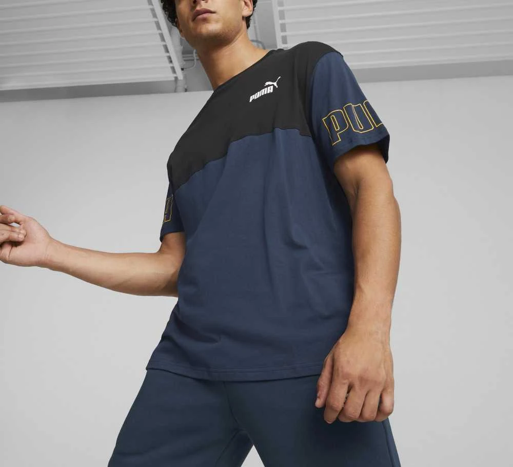 Puma Marškinėliai Vyrams Power Colorb Mėlyna Juodas 671567 73