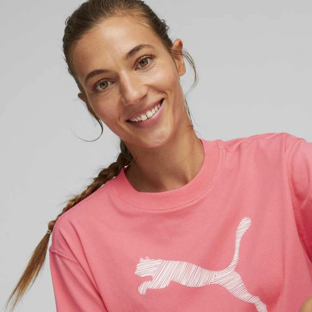 Puma Medvilninė Palaidinė Moterims Her Tee Loveable Rožinė 673107 63