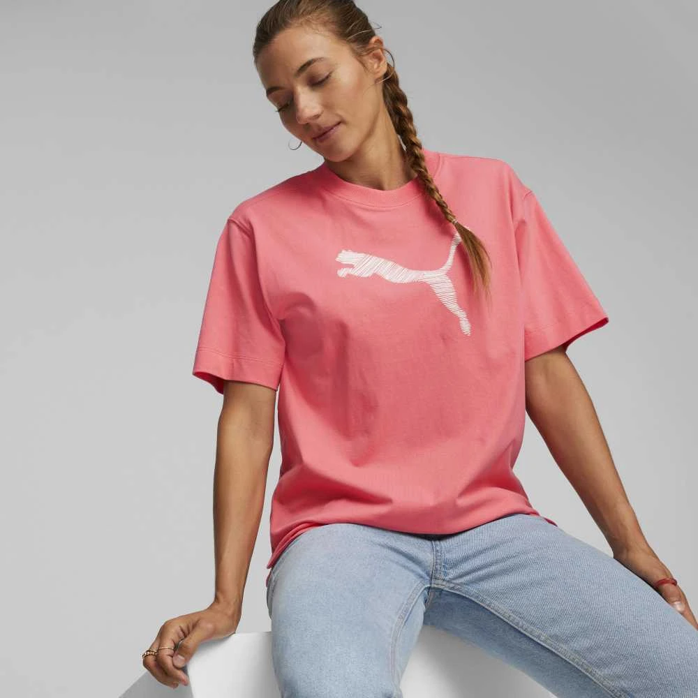 Puma Medvilninė Palaidinė Moterims Her Tee Loveable Rožinė 673107 63