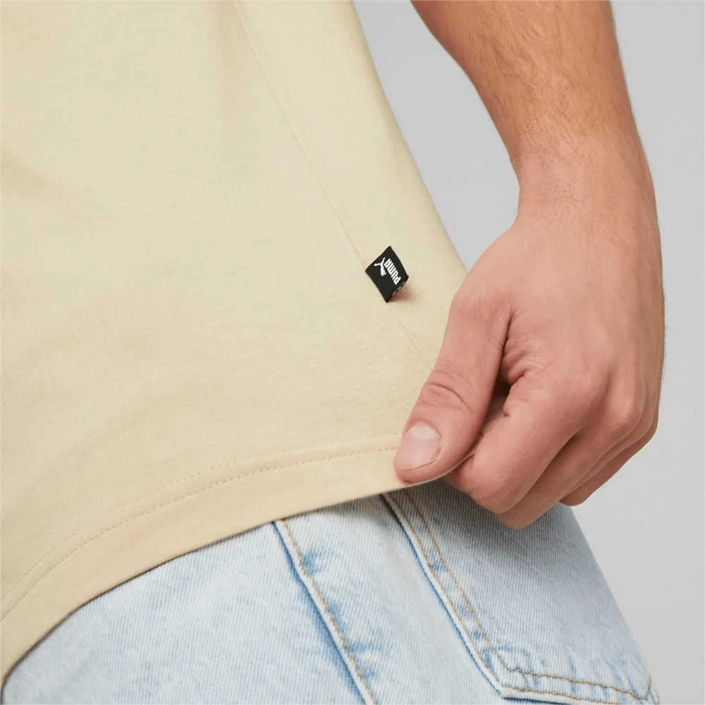 Puma Medvilniniai Marškinėliai Vyrams Ess Logo Tee Kreminis 586667 85