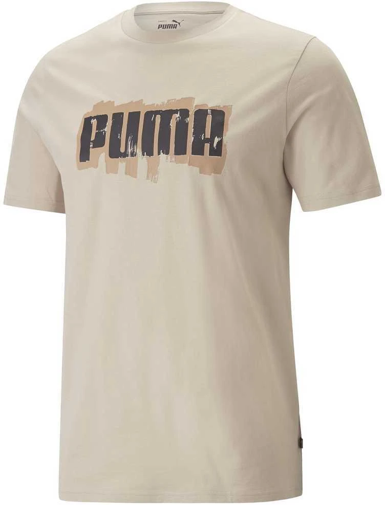 Puma Medvilniniai Marškinėliai Vyrams Graphics Wording Kreminis 674475 88