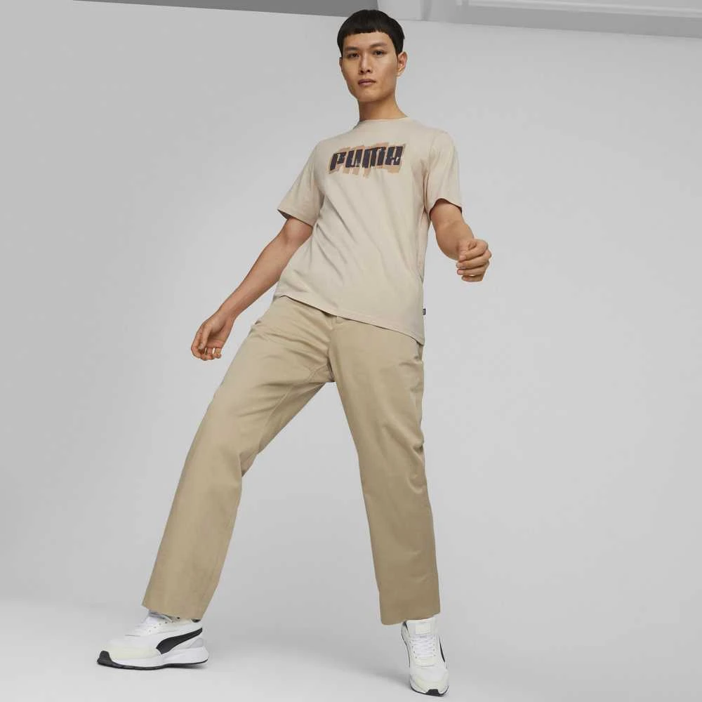 Puma Medvilniniai Marškinėliai Vyrams Graphics Wording Kreminis 674475 88