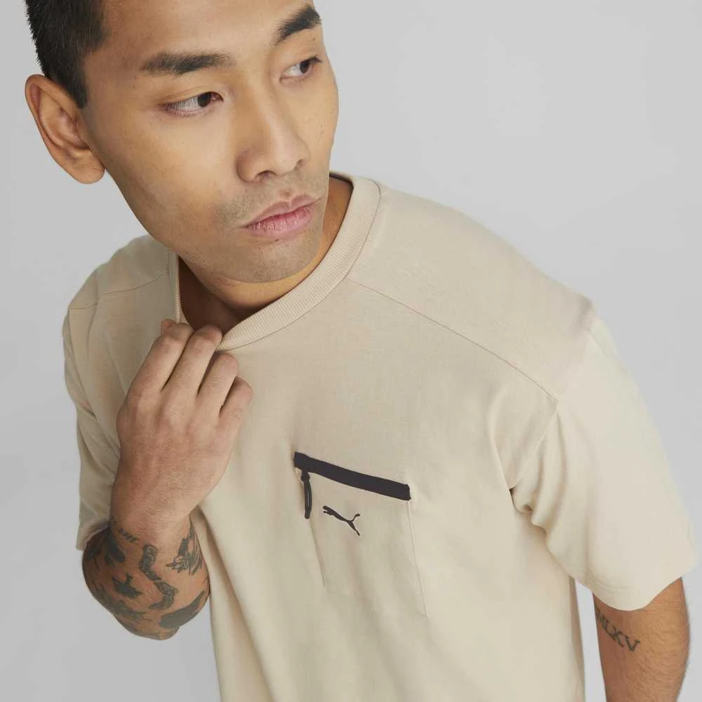 Puma Medvilniniai Marškinėliai Vyrams Open Road Tee Granola Creamy 673401 88