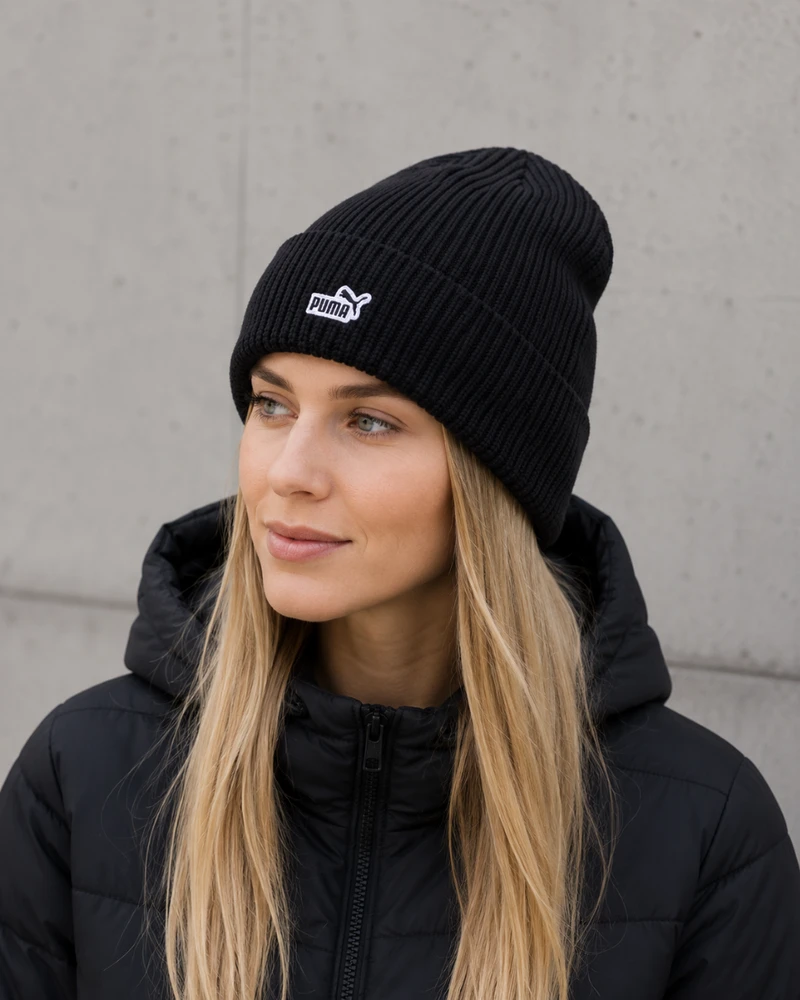 Puma Megzta Kepurė Unisex Ess No.1 Logo Patch Beanie Juodas 027486 01