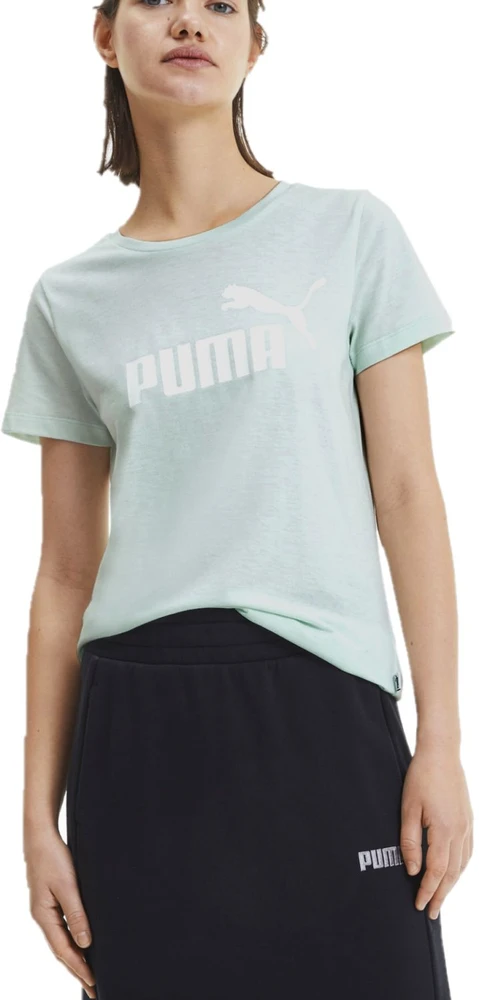 Puma Palaidinė Ess+ Logo Heather Tee Žalias