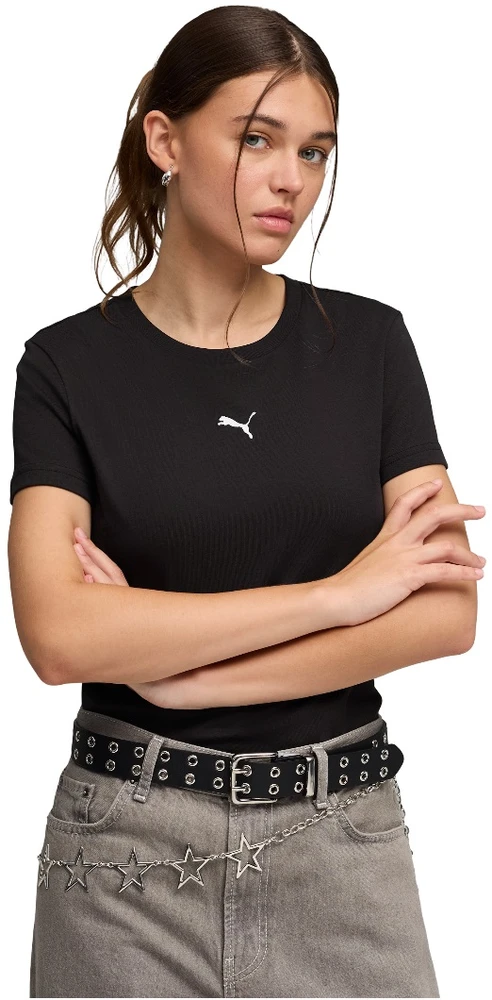 Puma Palaidinė Moterims Ess Centered Cat Logo Tee Juodas 692916 01