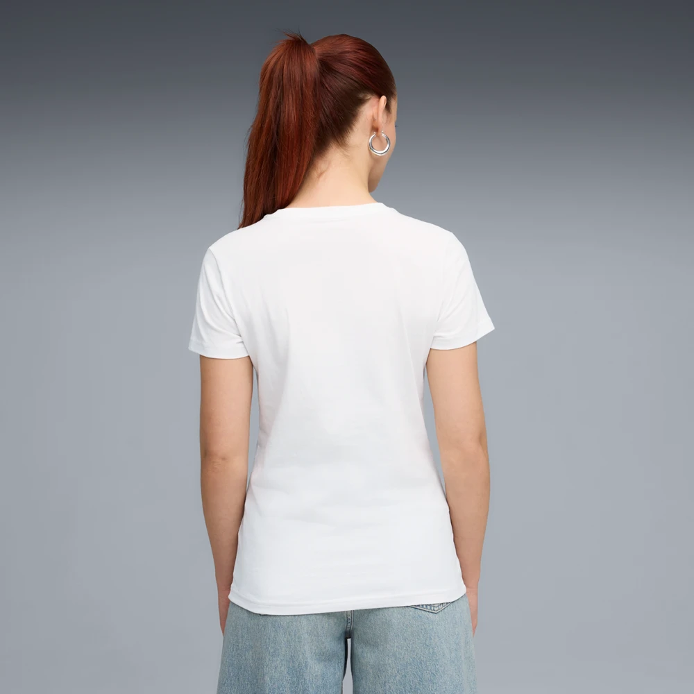 Puma Palaidinė Moterims Ess Centered Cat Logo Tee Baltas 692916 02