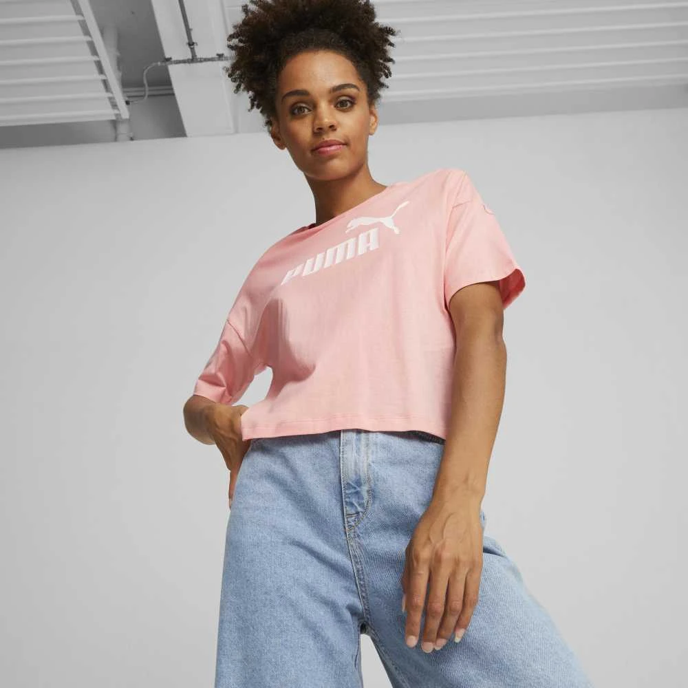 Puma Palaidinė Moterims Ess Cropped Logo Rožinė 586866 67