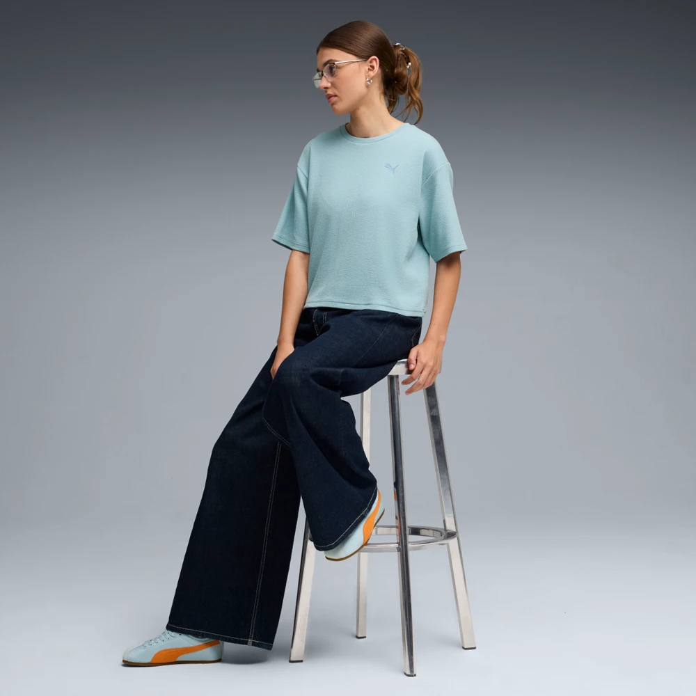 Puma Palaidinė Moterims Ess Elevated Relaxed Tee Light Mėlyna 691813 47