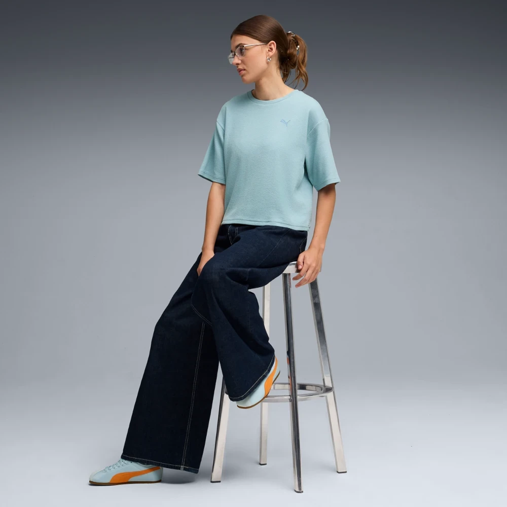 Puma Palaidinė Moterims Ess Elevated Relaxed Tee Light Mėlyna 691813 47
