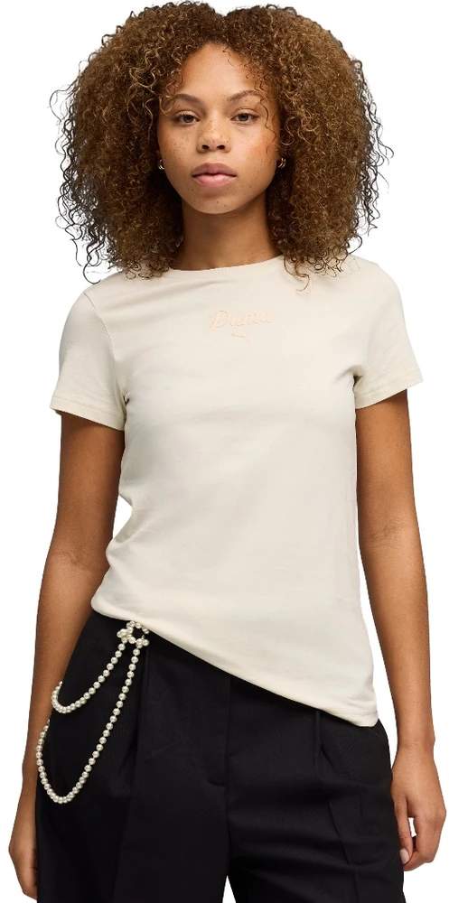 Puma Palaidinė Moterims Ess Script Tee rusvai gelsvas 691760 87