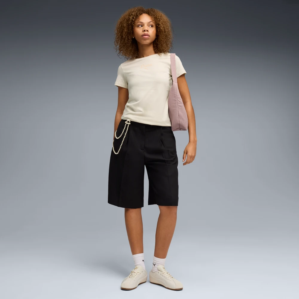 Puma Palaidinė Moterims Ess Script Tee rusvai gelsvas 691760 87