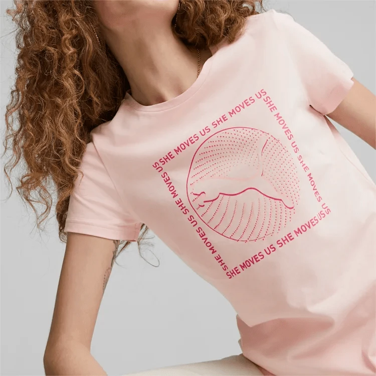 Puma Palaidinė Moterims Graphics She Move Rožinė 674451 66