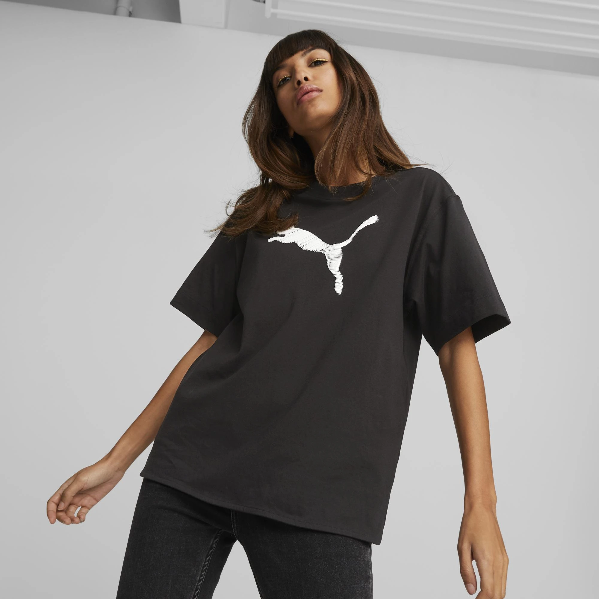 Puma Palaidinė Moterims Her Tee Juodas 673107 01