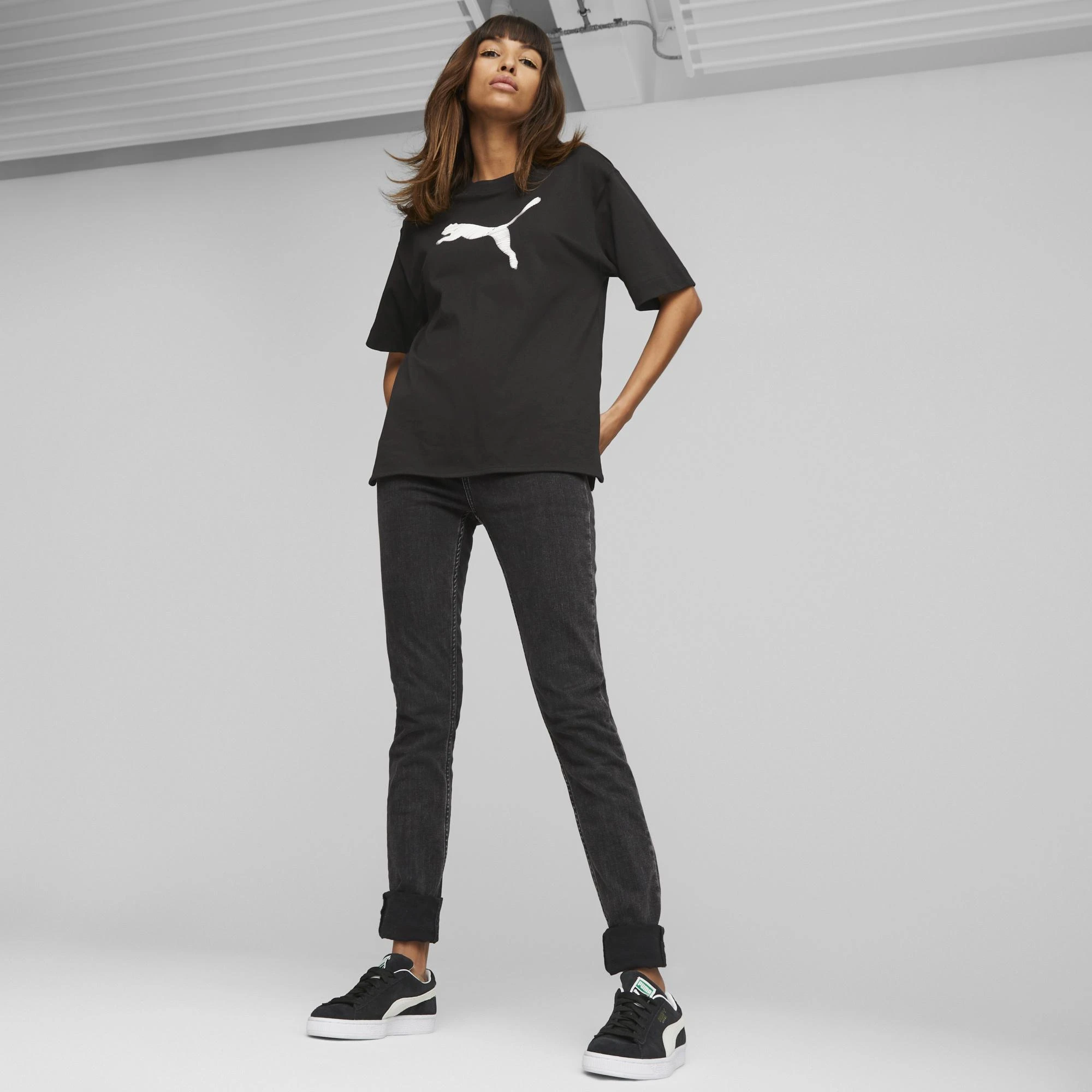 Puma Palaidinė Moterims Her Tee Juodas 673107 01