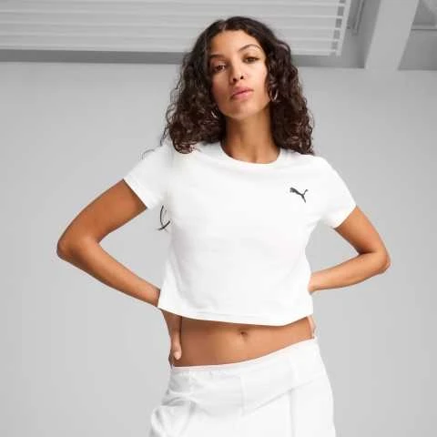 Puma Palaidinė Moterims Wardrobe Ess Baby Tee Baltas 629745 02