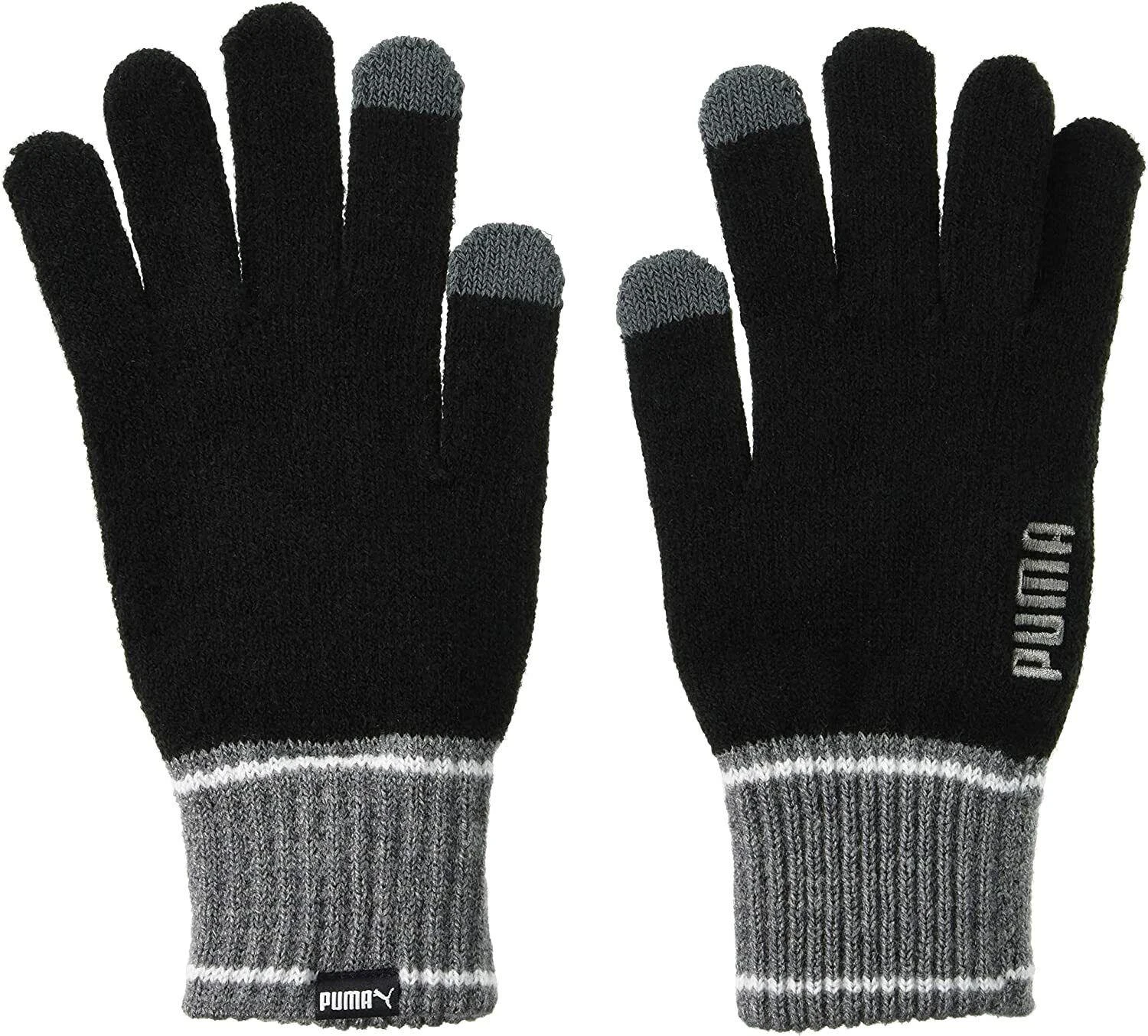 Puma Pirštinės Knit Gloves Juodas Pilkas 041772 01