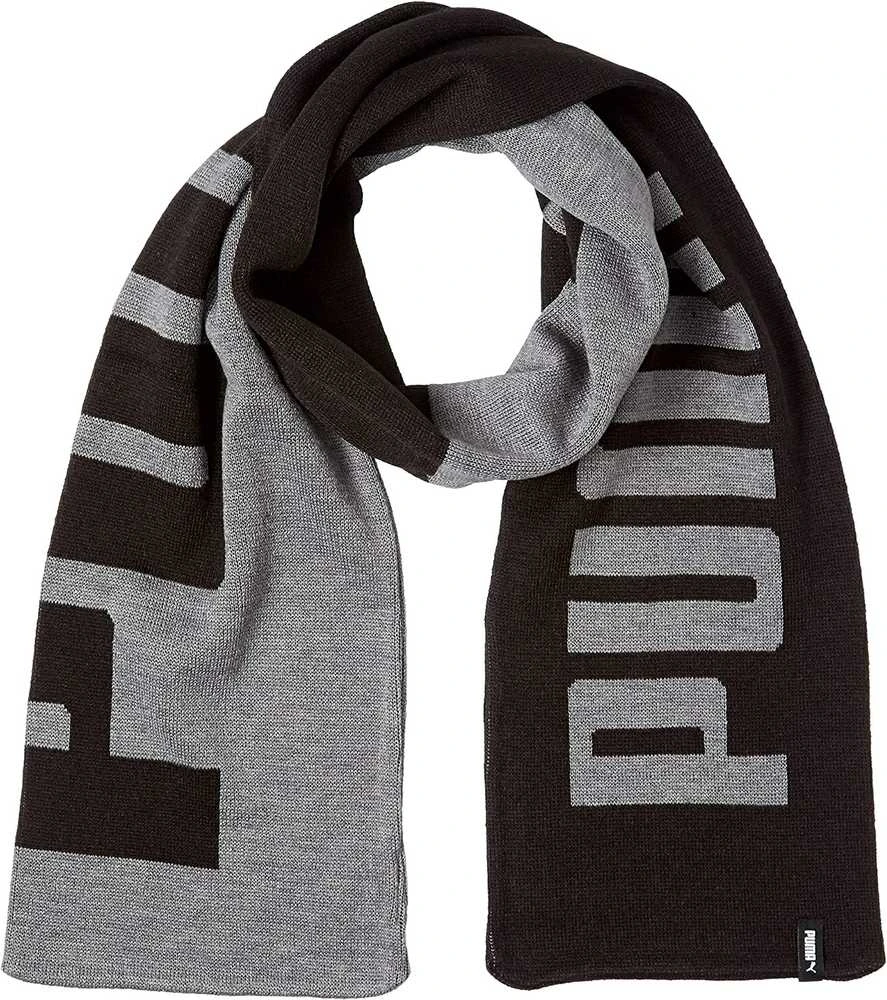 Puma Šalikas Knit Scarf Juodas Pilkas 054057 01