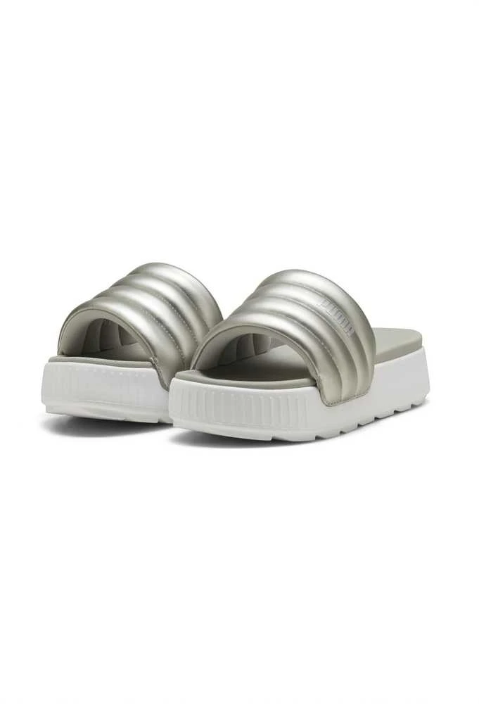 Puma Šlepetės Moterims Karmen Slide Puffy Baltas Sidabrinis 395399 03