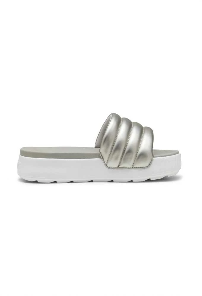 Puma Šlepetės Moterims Karmen Slide Puffy Baltas Sidabrinis 395399 03