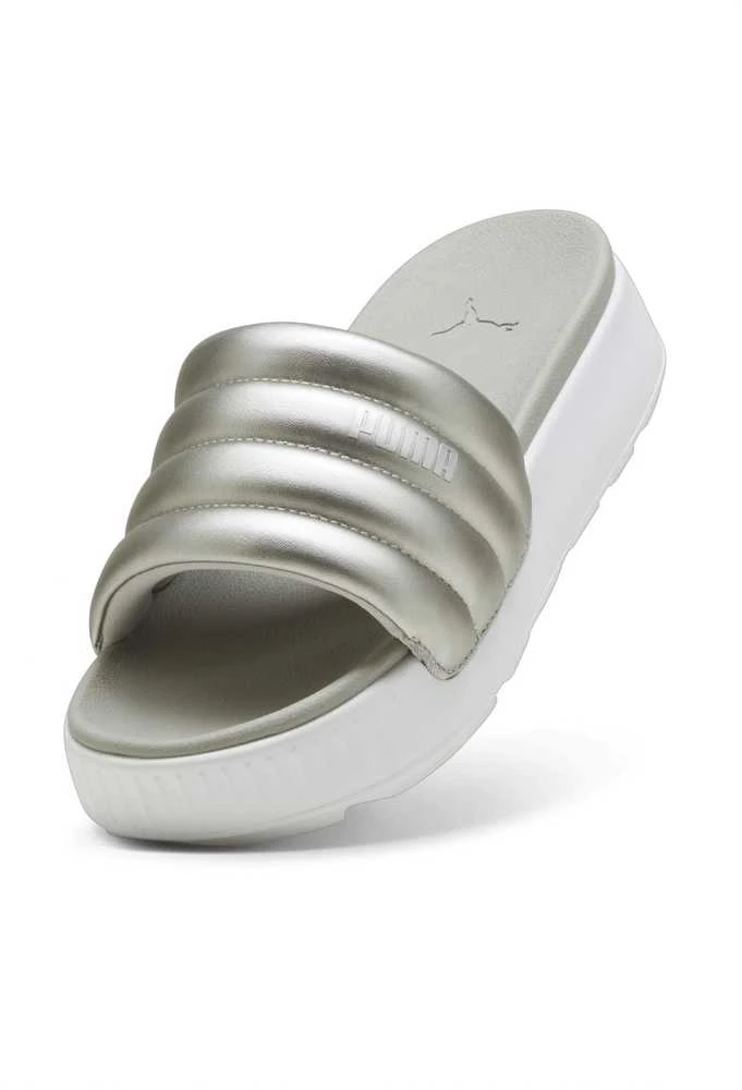 Puma Šlepetės Moterims Karmen Slide Puffy Baltas Sidabrinis 395399 03