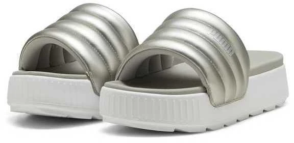 Puma Šlepetės Moterims Karmen Slide Puffy Baltas Sidabrinis 395399 03