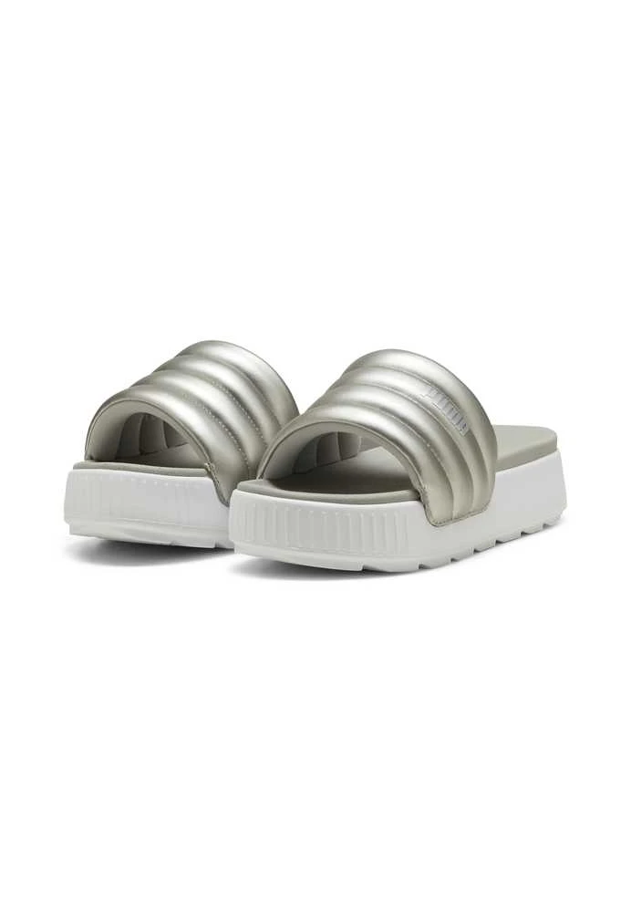 Puma Šlepetės Moterims Karmen Slide Puffy Baltas Sidabrinis 395399 03