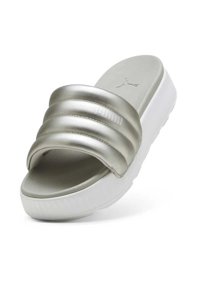 Puma Šlepetės Moterims Karmen Slide Puffy Baltas Sidabrinis 395399 03