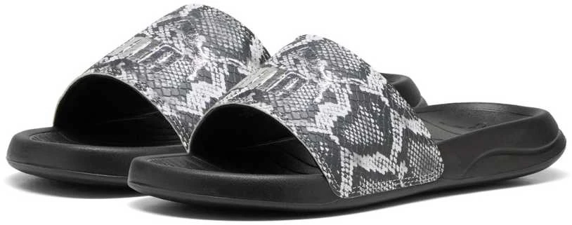 Puma Šlepetės Moterims Popcat 20 Snake Chic Juodas/Puma Sidabrinis 401706 01