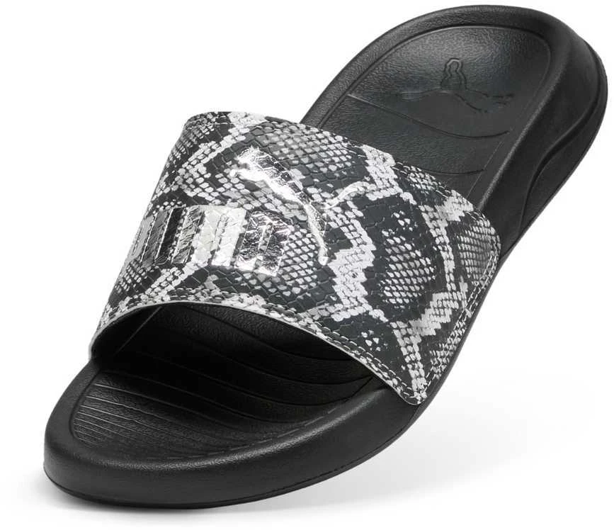 Puma Šlepetės Moterims Popcat 20 Snake Chic Juodas/Puma Sidabrinis 401706 01