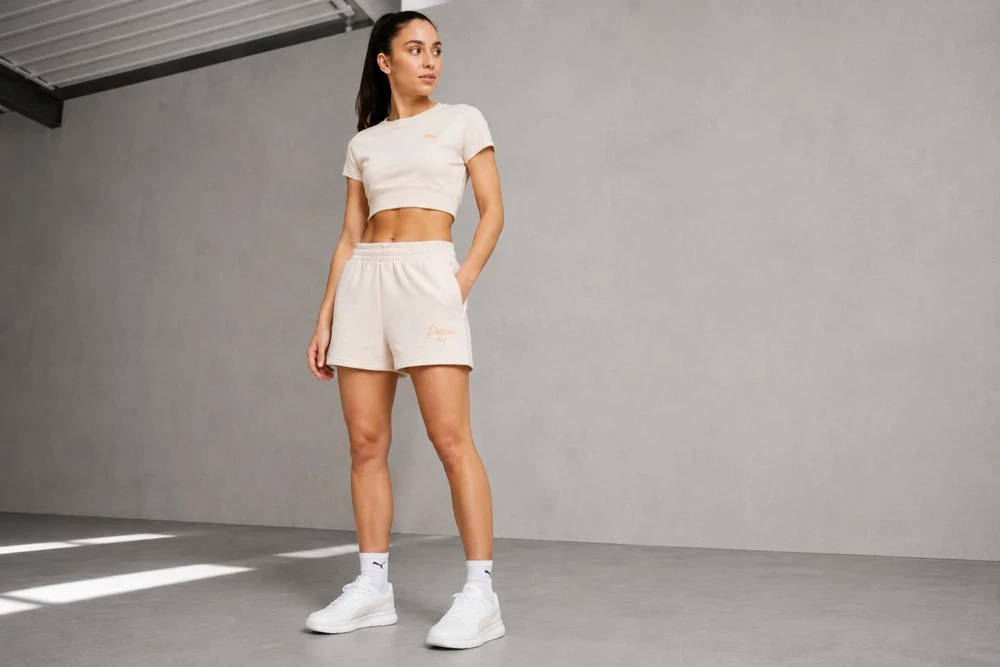 Puma Šortai Moterims Ess Script rusvai gelsvas 691762 87
