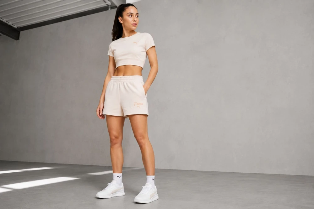 Puma Šortai Moterims Ess Script rusvai gelsvas 691762 87