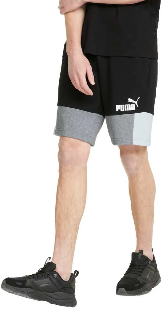 Puma Šortai Vyrams Ess+ Block Shorts Juodas Baltas Pilkas 847429 01