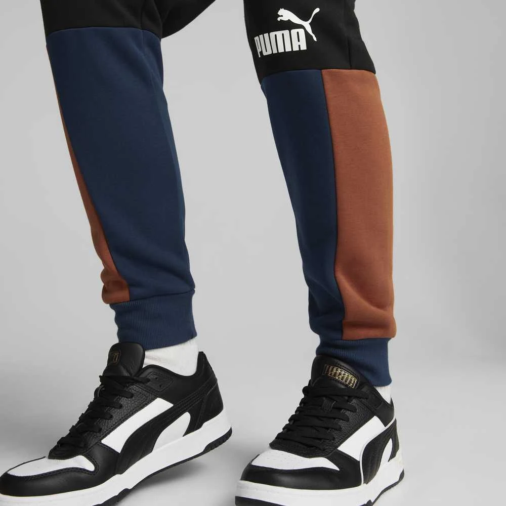 Puma Sportinės Kelnės Vyrams Ess+ Block Sweatpants Juodas Mėlyna Oranžinis 849037 71