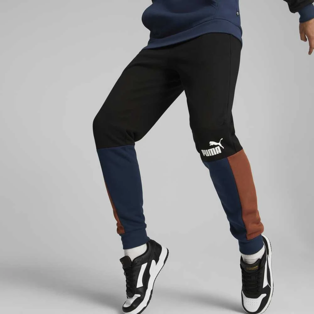 Puma Sportinės Kelnės Vyrams Ess+ Block Sweatpants Juodas Mėlyna Oranžinis 849037 71