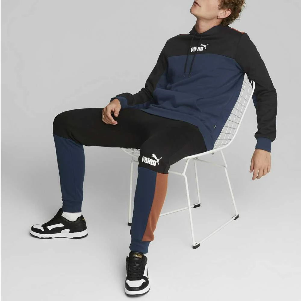 Puma Sportinės Kelnės Vyrams Ess+ Block Sweatpants Juodas Mėlyna Oranžinis 849037 71