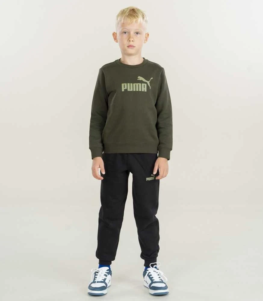 Puma Sportinis Kostiumas Paaugliams Ess No.1 Logo Crew Sweat Fl Žalias Juodas 689721 70