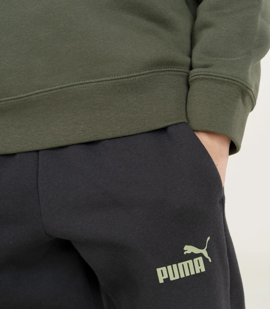 Puma Sportinis Kostiumas Paaugliams Ess No.1 Logo Crew Sweat Fl Žalias Juodas 689721 70