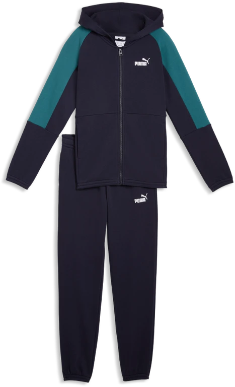 Puma Sportinis Kostiumas Paaugliams Ess Block Hooded Full-Zip Navy Mėlyna Žalias 693334 16
