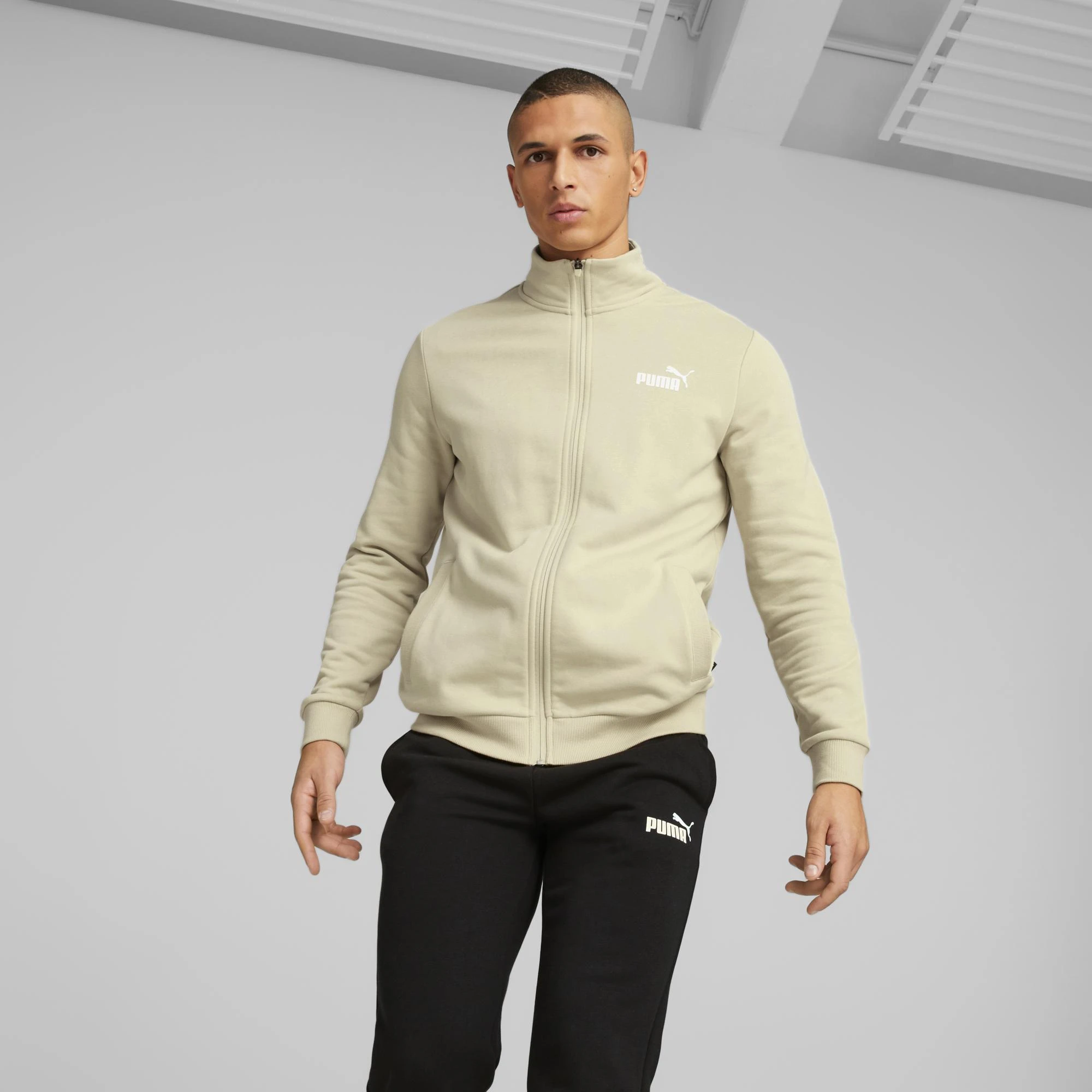 Puma Sportinis Kostiumas Vyrams Clean Sweat Suit Juodas Creamy 585840 88