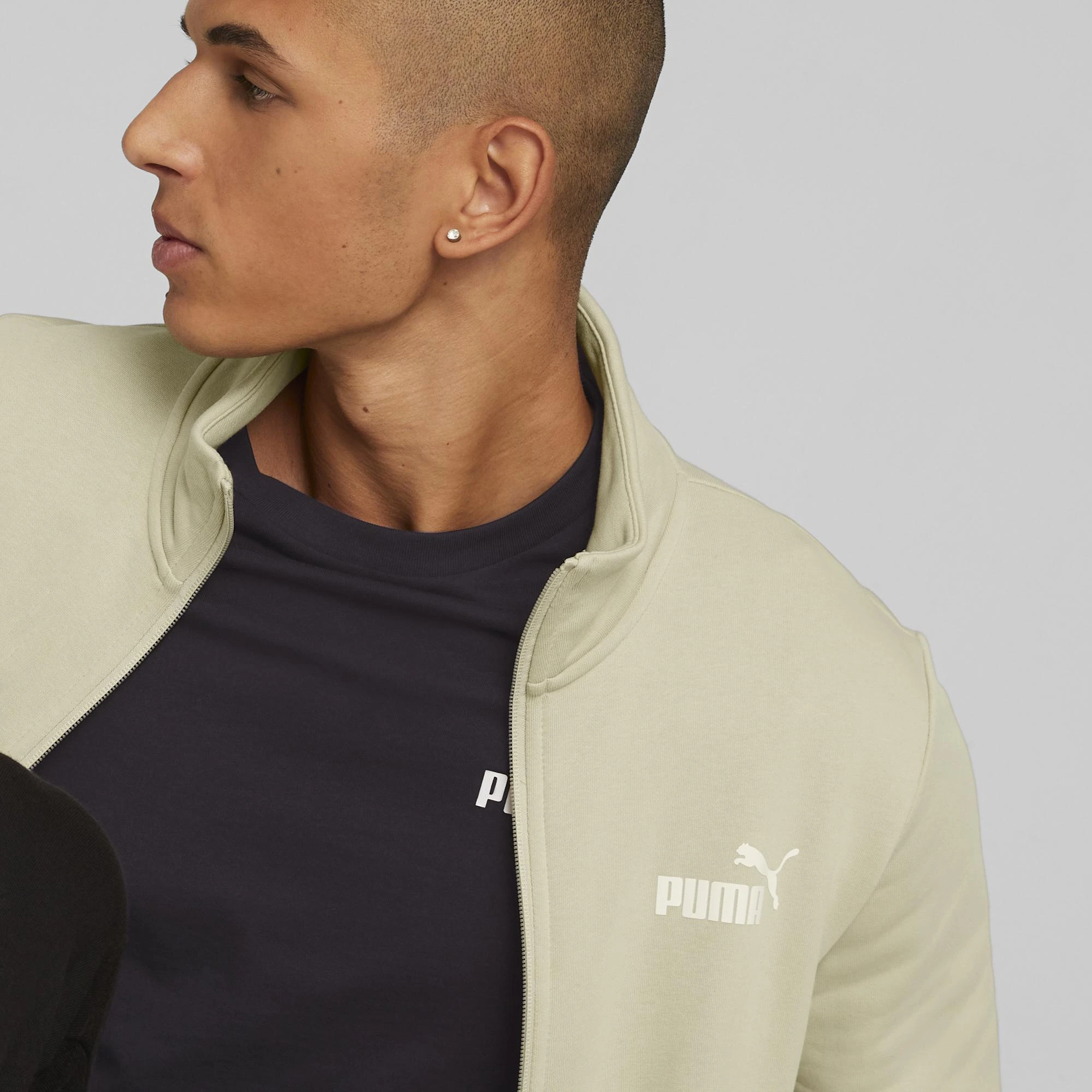 Puma Sportinis Kostiumas Vyrams Clean Sweat Suit Juodas Creamy 585840 88