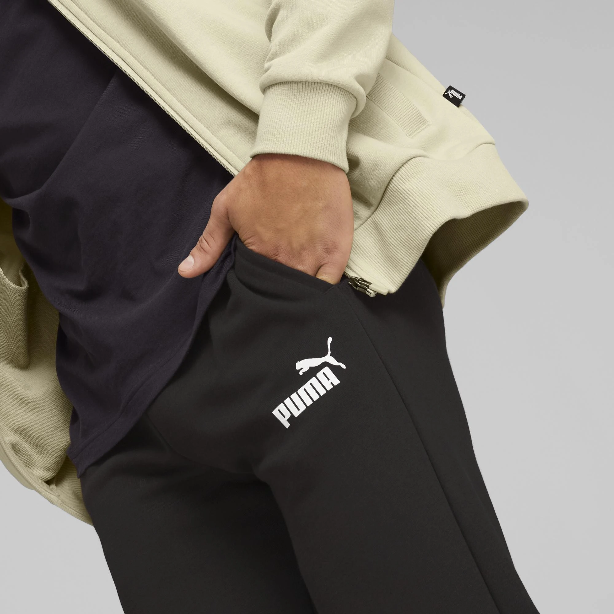Puma Sportinis Kostiumas Vyrams Clean Sweat Suit Juodas Creamy 585840 88
