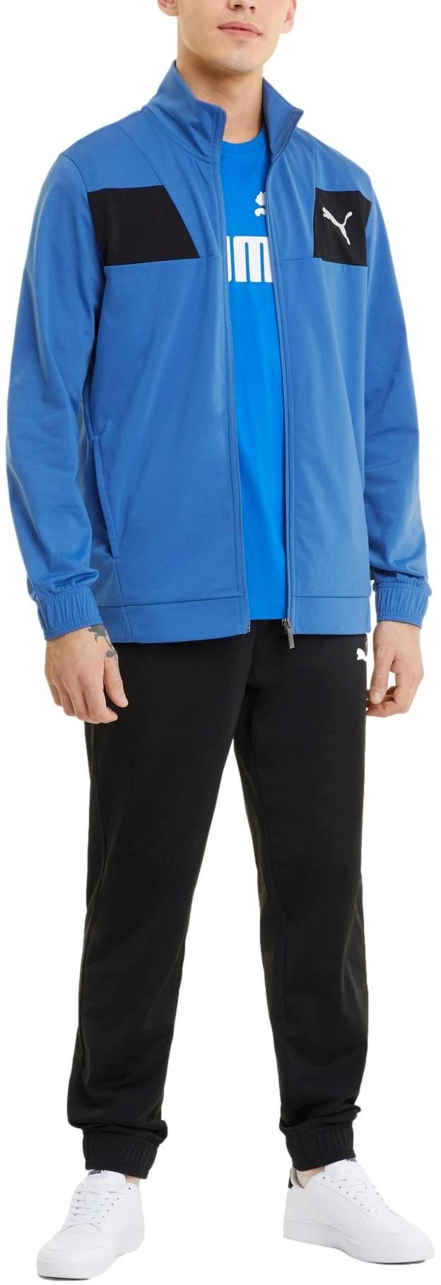 Puma Sportinis Kostiumas Vyrams Techstripe Tricot Juodas Mėlyna