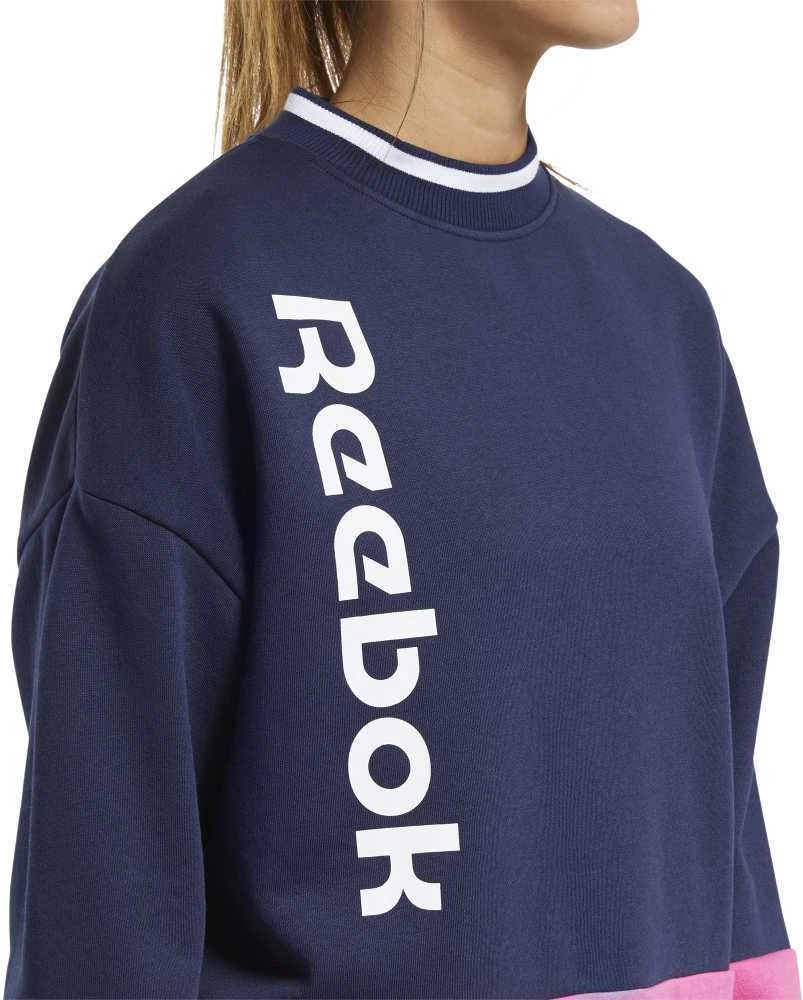 Reebok Džemperis Moterims Te Linear Logo Crew Mėlyna Rožinė FU2194