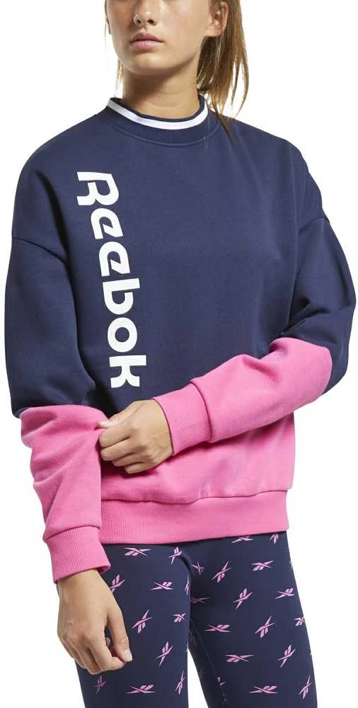 Reebok Džemperis Moterims Te Linear Logo Crew Mėlyna Rožinė FU2194