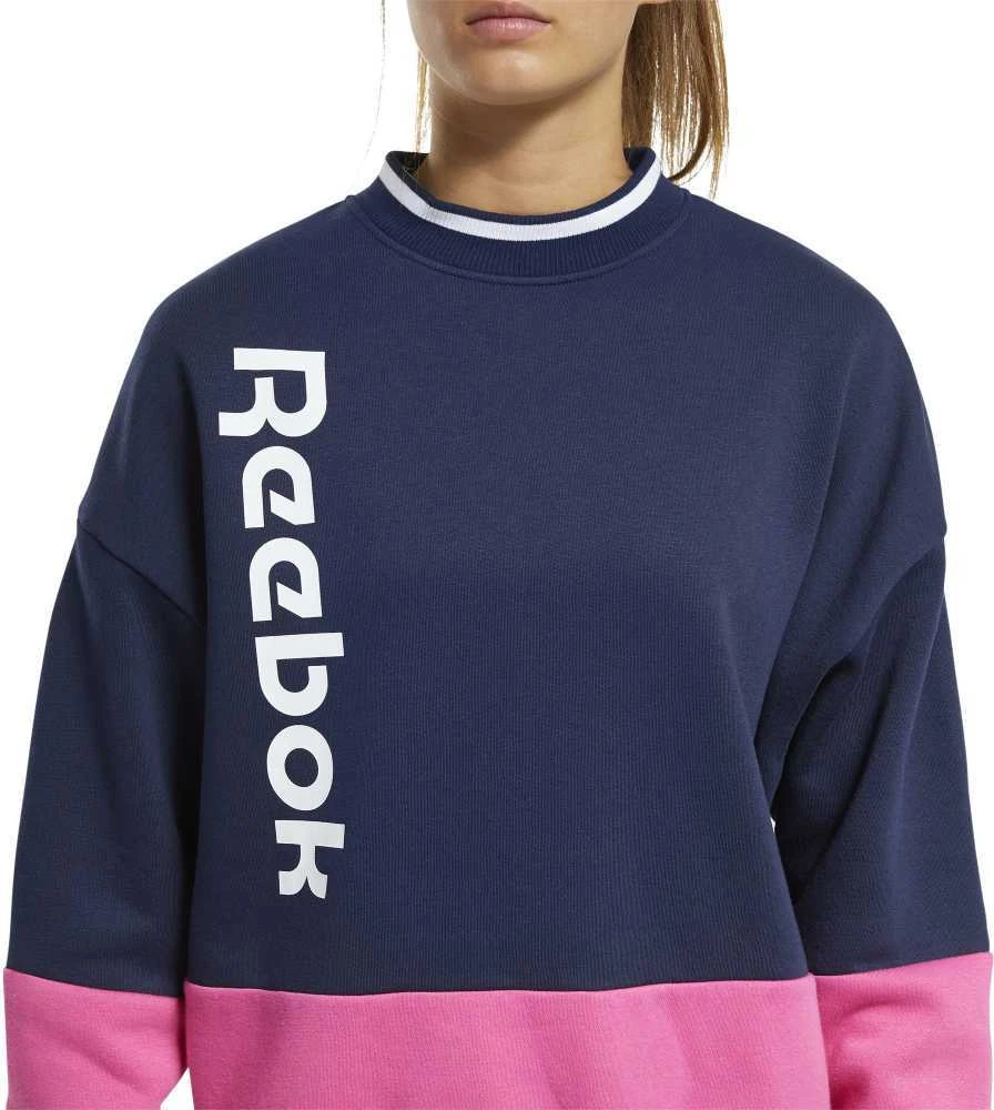 Reebok Džemperis Moterims Te Linear Logo Crew Mėlyna Rožinė FU2194