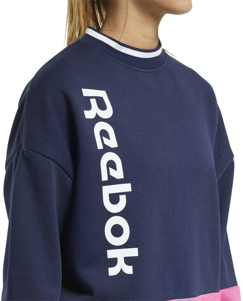 Reebok Džemperis Moterims Te Linear Logo Crew Mėlyna Rožinė FU2194