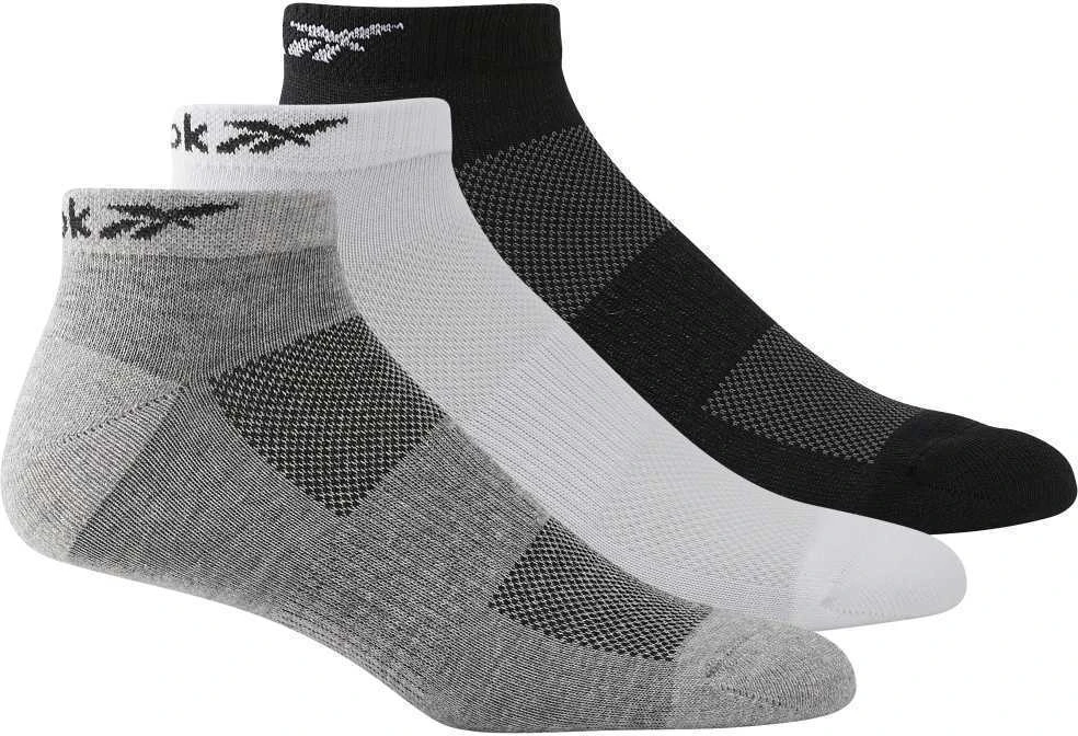 Reebok Kojinės Te Low Cut Sock 3p Baltas Juodas Pilkas